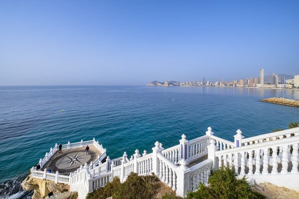 The Balcón del Mediterráneo - Balcony over the Mediterranean welcomes tourists for a stunning view over the sea from the Cerro Canfali rock