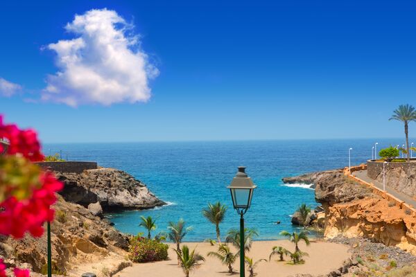 Beach Playa Paraiso costa Adeje in Tenerife at Canary Islands