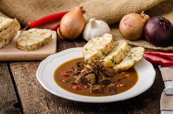 Czech Republic Food - Goulash and dumplings