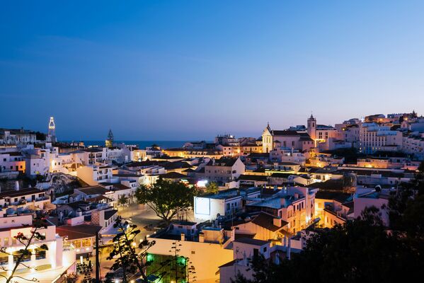 Albufeira Old Town at night, Portugal