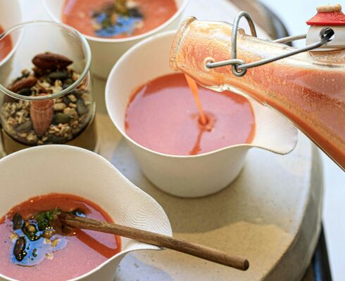 Traditional gazpacho dish